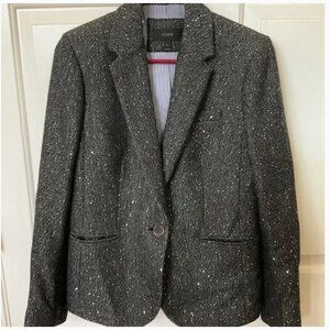 J. Crew Wool Sequin Grey Campbell Blazer (size 6) Like New Condition